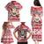 Hawaii Mele Kalikimaka Family Matching Puletasi Dress and Hawaiian Shirt Santa Claus Surfing with Hawaiian Pattern Striped Red Style LT03 - Polynesian Pride