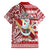 Hawaii Mele Kalikimaka Family Matching Puletasi Dress and Hawaiian Shirt Santa Claus Surfing with Hawaiian Pattern Striped Red Style LT03 - Polynesian Pride