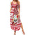 Hawaii Mele Kalikimaka Family Matching Summer Maxi Dress and Hawaiian Shirt Santa Claus Surfing with Hawaiian Pattern Striped Red Style LT03 Mom's Dress Red - Polynesian Pride