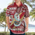 Hawaii Mele Kalikimaka Hawaiian Shirt Santa Claus Surfing with Hawaiian Pattern Striped Red Style LT03 - Polynesian Pride