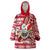 Hawaii Mele Kalikimaka Wearable Blanket Hoodie Santa Claus Surfing with Hawaiian Pattern Striped Red Style LT03 One Size Red - Polynesian Pride