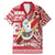 Custom Hawaii Mele Kalikimaka Family Matching Mermaid Dress and Hawaiian Shirt Santa Claus Surfing with Hawaiian Pattern Striped Red Style LT03 Dad's Shirt - Short Sleeve Red - Polynesian Pride