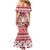 Custom Hawaii Mele Kalikimaka Mermaid Dress Santa Claus Surfing with Hawaiian Pattern Striped Red Style LT03 - Polynesian Pride