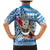 Hawaii Mele Kalikimaka Family Matching Mermaid Dress and Hawaiian Shirt Santa Claus Surfing with Hawaiian Pattern Striped Blue Style LT03 - Polynesian Pride