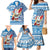 Hawaii Mele Kalikimaka Family Matching Mermaid Dress and Hawaiian Shirt Santa Claus Surfing with Hawaiian Pattern Striped Blue Style LT03 - Polynesian Pride