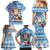 Hawaii Mele Kalikimaka Family Matching Mermaid Dress and Hawaiian Shirt Santa Claus Surfing with Hawaiian Pattern Striped Blue Style LT03 - Polynesian Pride