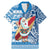 Hawaii Mele Kalikimaka Family Matching Mermaid Dress and Hawaiian Shirt Santa Claus Surfing with Hawaiian Pattern Striped Blue Style LT03 Dad's Shirt - Short Sleeve Blue - Polynesian Pride