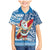 Hawaii Mele Kalikimaka Family Matching Mermaid Dress and Hawaiian Shirt Santa Claus Surfing with Hawaiian Pattern Striped Blue Style LT03 Son's Shirt Blue - Polynesian Pride