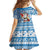 Hawaii Mele Kalikimaka Family Matching Puletasi Dress and Hawaiian Shirt Santa Claus Surfing with Hawaiian Pattern Striped Blue Style LT03 - Polynesian Pride