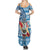 Hawaii Mele Kalikimaka Summer Maxi Dress Santa Claus Surfing with Hawaiian Pattern Striped Blue Style LT03 - Polynesian Pride