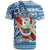 Hawaii Mele Kalikimaka T Shirt Santa Claus Surfing with Hawaiian Pattern Striped Blue Style LT03 - Polynesian Pride