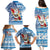 Custom Hawaii Mele Kalikimaka Family Matching Puletasi Dress and Hawaiian Shirt Santa Claus Surfing with Hawaiian Pattern Striped Blue Style LT03 - Polynesian Pride