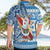 Custom Hawaii Mele Kalikimaka Hawaiian Shirt Santa Claus Surfing with Hawaiian Pattern Striped Blue Style LT03 - Polynesian Pride