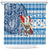 Custom Hawaii Mele Kalikimaka Shower Curtain Santa Claus Surfing with Hawaiian Pattern Striped Blue Style LT03 Blue - Polynesian Pride