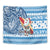 Custom Hawaii Mele Kalikimaka Tapestry Santa Claus Surfing with Hawaiian Pattern Striped Blue Style LT03 - Polynesian Pride