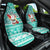 Hawaii Mele Kalikimaka Car Seat Cover Santa Claus Surfing with Hawaiian Pattern Striped Turquoise Style LT03 One Size Turquoise - Polynesian Pride