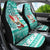 Hawaii Mele Kalikimaka Car Seat Cover Santa Claus Surfing with Hawaiian Pattern Striped Turquoise Style LT03 - Polynesian Pride