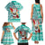 Hawaii Mele Kalikimaka Family Matching Tank Maxi Dress and Hawaiian Shirt Santa Claus Surfing with Hawaiian Pattern Striped Turquoise Style LT03 - Polynesian Pride