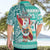 Hawaii Mele Kalikimaka Hawaiian Shirt Santa Claus Surfing with Hawaiian Pattern Striped Turquoise Style LT03 - Polynesian Pride