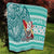 Hawaii Mele Kalikimaka Quilt Santa Claus Surfing with Hawaiian Pattern Striped Turquoise Style LT03 - Polynesian Pride