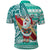 Custom Hawaii Mele Kalikimaka Polo Shirt Santa Claus Surfing with Hawaiian Pattern Striped Turquoise Style LT03 - Polynesian Pride