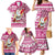 Hawaii Mele Kalikimaka Family Matching Mermaid Dress and Hawaiian Shirt Santa Claus Surfing with Hawaiian Pattern Striped Pink Style LT03 - Polynesian Pride