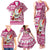 Hawaii Mele Kalikimaka Family Matching Tank Maxi Dress and Hawaiian Shirt Santa Claus Surfing with Hawaiian Pattern Striped Pink Style LT03 - Polynesian Pride