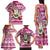 Hawaii Mele Kalikimaka Family Matching Tank Maxi Dress and Hawaiian Shirt Santa Claus Surfing with Hawaiian Pattern Striped Pink Style LT03 - Polynesian Pride