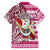 Hawaii Mele Kalikimaka Hawaiian Shirt Santa Claus Surfing with Hawaiian Pattern Striped Pink Style LT03 - Polynesian Pride