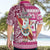 Hawaii Mele Kalikimaka Hawaiian Shirt Santa Claus Surfing with Hawaiian Pattern Striped Pink Style LT03 - Polynesian Pride