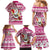 Custom Hawaii Mele Kalikimaka Family Matching Mermaid Dress and Hawaiian Shirt Santa Claus Surfing with Hawaiian Pattern Striped Pink Style LT03 - Polynesian Pride