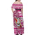 Custom Hawaii Mele Kalikimaka Family Matching Off Shoulder Maxi Dress and Hawaiian Shirt Santa Claus Surfing with Hawaiian Pattern Striped Pink Style LT03 - Polynesian Pride