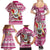 Custom Hawaii Mele Kalikimaka Family Matching Summer Maxi Dress and Hawaiian Shirt Santa Claus Surfing with Hawaiian Pattern Striped Pink Style LT03 - Polynesian Pride