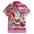 Custom Hawaii Mele Kalikimaka Hawaiian Shirt Santa Claus Surfing with Hawaiian Pattern Striped Pink Style LT03 - Polynesian Pride