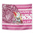 Custom Hawaii Mele Kalikimaka Tapestry Santa Claus Surfing with Hawaiian Pattern Striped Pink Style LT03 - Polynesian Pride