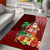 Hawaii Mele Kalikimaka Area Rug Santa Claus and Hula Girl Tropical Folwer with Hawaiian Pattern LT03 - Polynesian Pride