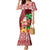 Hawaii Mele Kalikimaka Family Matching Mermaid Dress and Hawaiian Shirt Santa Claus and Hula Girl Tropical Folwer with Hawaiian Pattern LT03 Mom's Dress Red - Polynesian Pride