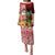 Hawaii Mele Kalikimaka Family Matching Puletasi Dress and Hawaiian Shirt Santa Claus and Hula Girl Tropical Folwer with Hawaiian Pattern LT03 Mom's Dress Red - Polynesian Pride