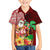 Hawaii Mele Kalikimaka Family Matching Puletasi Dress and Hawaiian Shirt Santa Claus and Hula Girl Tropical Folwer with Hawaiian Pattern LT03 Son's Shirt Red - Polynesian Pride