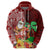 Hawaii Mele Kalikimaka Hoodie Santa Claus and Hula Girl Tropical Folwer with Hawaiian Pattern LT03 - Polynesian Pride