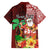 Custom Hawaii Mele Kalikimaka Family Matching Off Shoulder Long Sleeve Dress and Hawaiian Shirt Santa Claus and Hula Girl Tropical Folwer with Hawaiian Pattern LT03 - Polynesian Pride