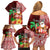 Custom Hawaii Mele Kalikimaka Family Matching Off Shoulder Short Dress and Hawaiian Shirt Santa Claus and Hula Girl Tropical Folwer with Hawaiian Pattern LT03 - Polynesian Pride