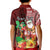 Custom Hawaii Mele Kalikimaka Kid Polo Shirt Santa Claus and Hula Girl Tropical Folwer with Hawaiian Pattern LT03 - Polynesian Pride