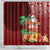 Custom Hawaii Mele Kalikimaka Shower Curtain Santa Claus and Hula Girl Tropical Folwer with Hawaiian Pattern LT03 - Polynesian Pride