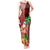 Custom Hawaii Mele Kalikimaka Tank Maxi Dress Santa Claus and Hula Girl Tropical Folwer with Hawaiian Pattern LT03 Women Red - Polynesian Pride