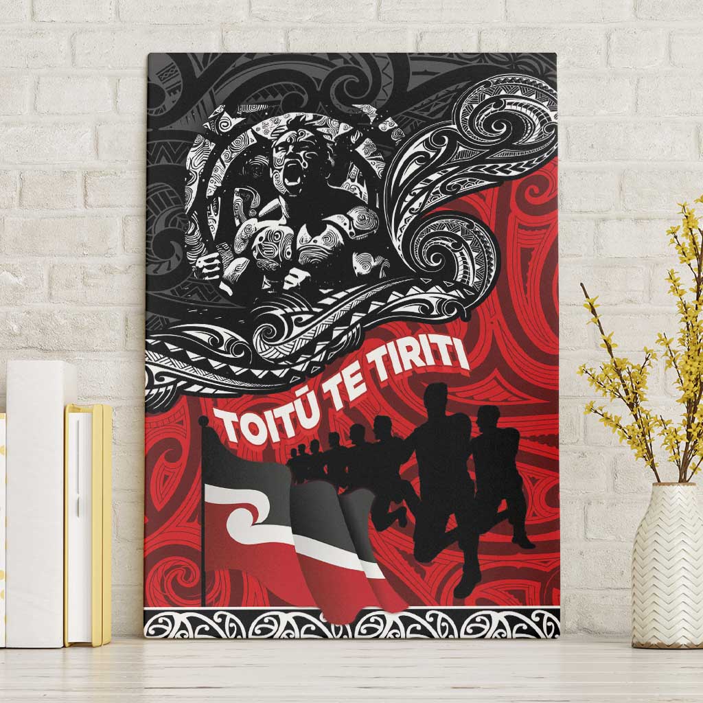 Aotearoa Toitu Te Tiriti Canvas Wall Art Honoring Te Tiriti o Waitangi Maori Haka