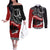 Aotearoa Toitu Te Tiriti Couples Matching Off The Shoulder Long Sleeve Dress and Long Sleeve Button Shirt Honoring Te Tiriti o Waitangi Maori Haka