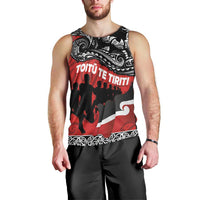 Aotearoa Toitu Te Tiriti Men Tank Top Honoring Te Tiriti o Waitangi Maori Haka LT03 - Polynesian Pride