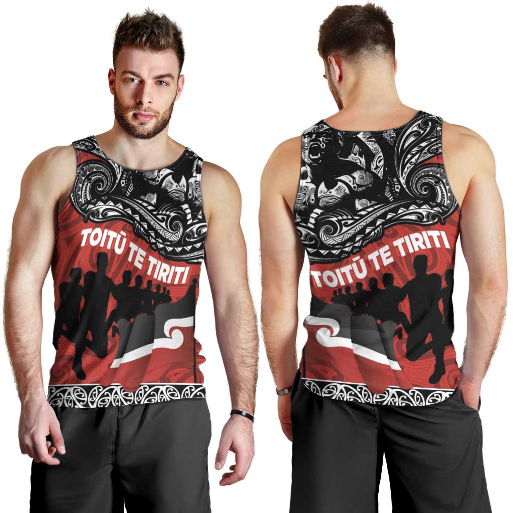 Aotearoa Toitu Te Tiriti Men Tank Top Honoring Te Tiriti o Waitangi Maori Haka LT03 - Polynesian Pride