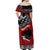 Aotearoa Toitu Te Tiriti Off Shoulder Maxi Dress Honoring Te Tiriti o Waitangi Maori Haka